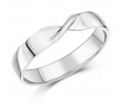 4mm 9ct White Gold Crossover Wedding Ring Band